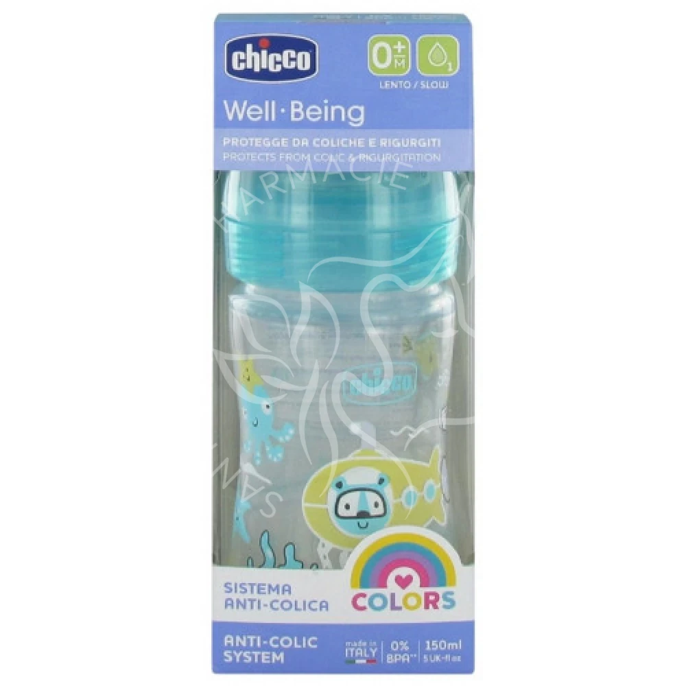 CHICCO BIBERON  150ML BLEU